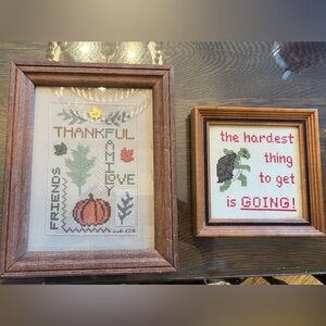 Framed Fall and Turtle Cross-Stitch Art Set